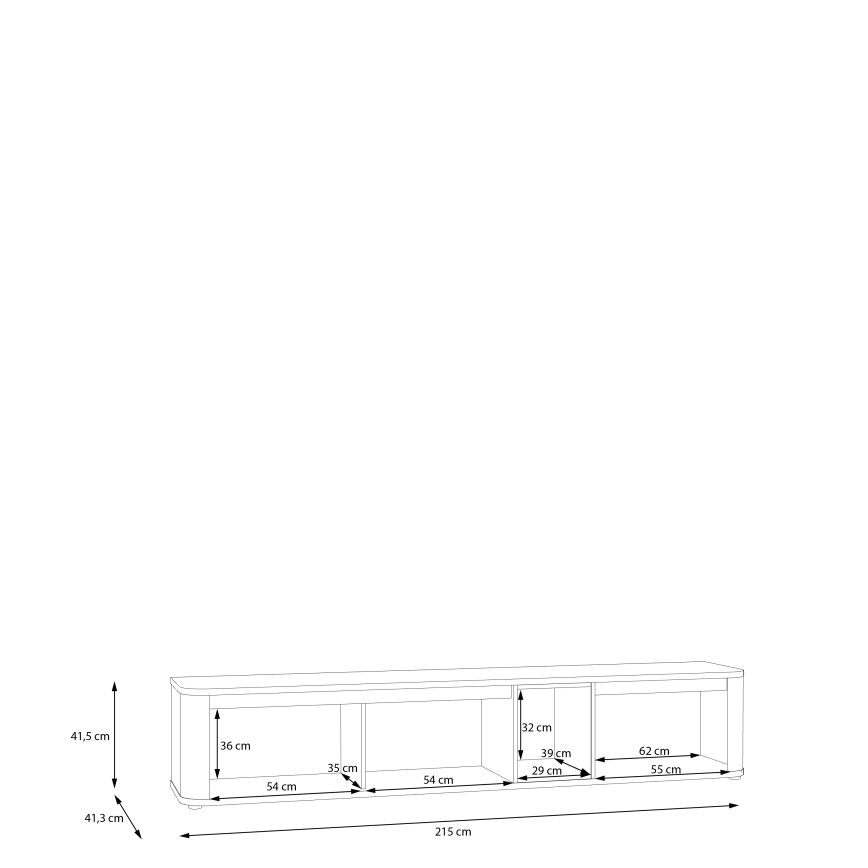 Szafka RTV INAR czarna/brązowa