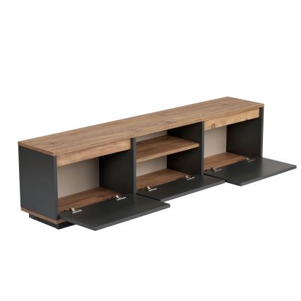 Szafka RTV KREDE 160x30 cm antracyt/sosna