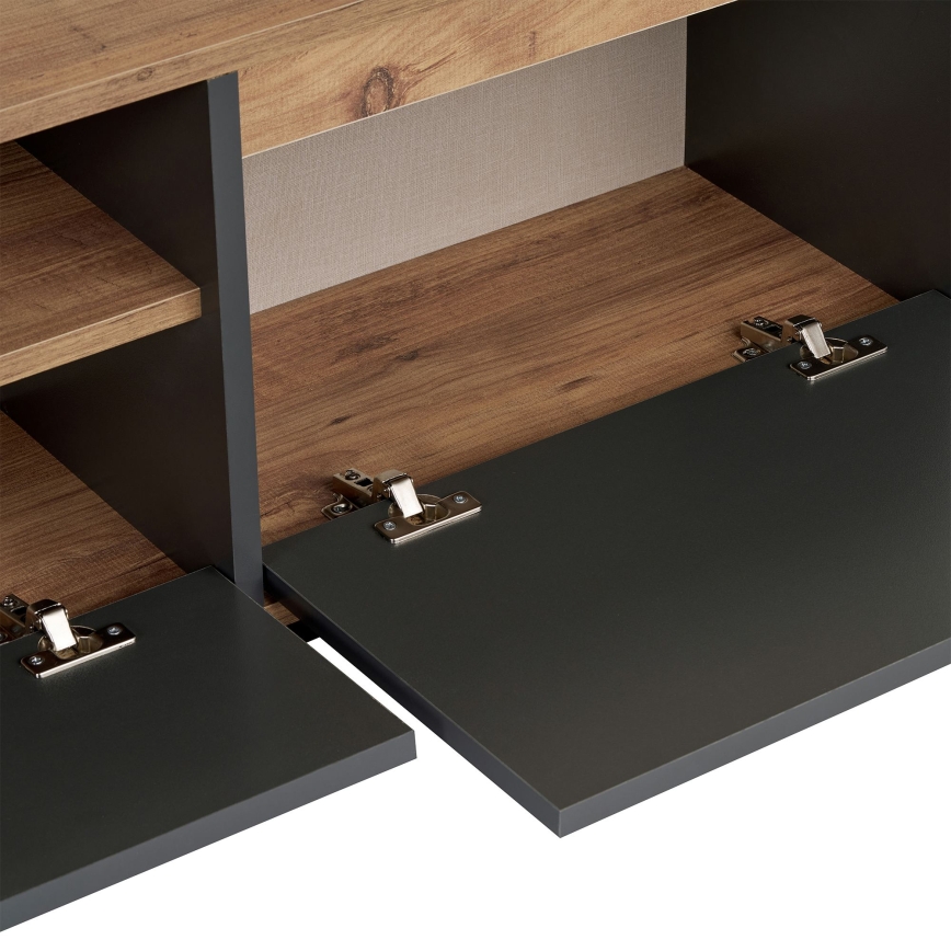 Szafka RTV KREDE 160x30 cm antracyt/sosna