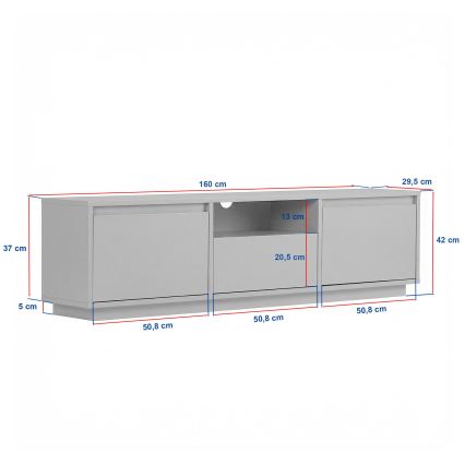 Szafka RTV KREDE 160x30 cm dąb