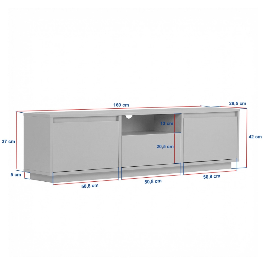 Szafka RTV KREDE 160x30 cm dąb