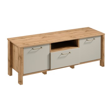Szafka RTV MENTA 138x49 cm dąb wotan/szary