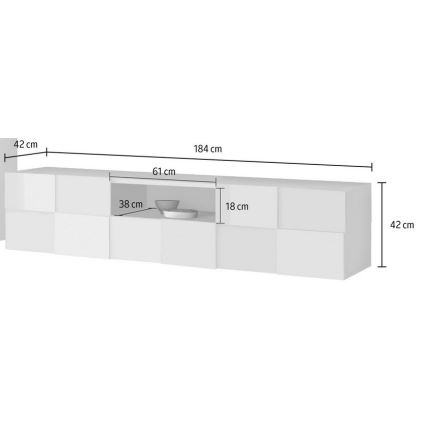 Szafka RTV SERIAN 184x42x42 cm biała