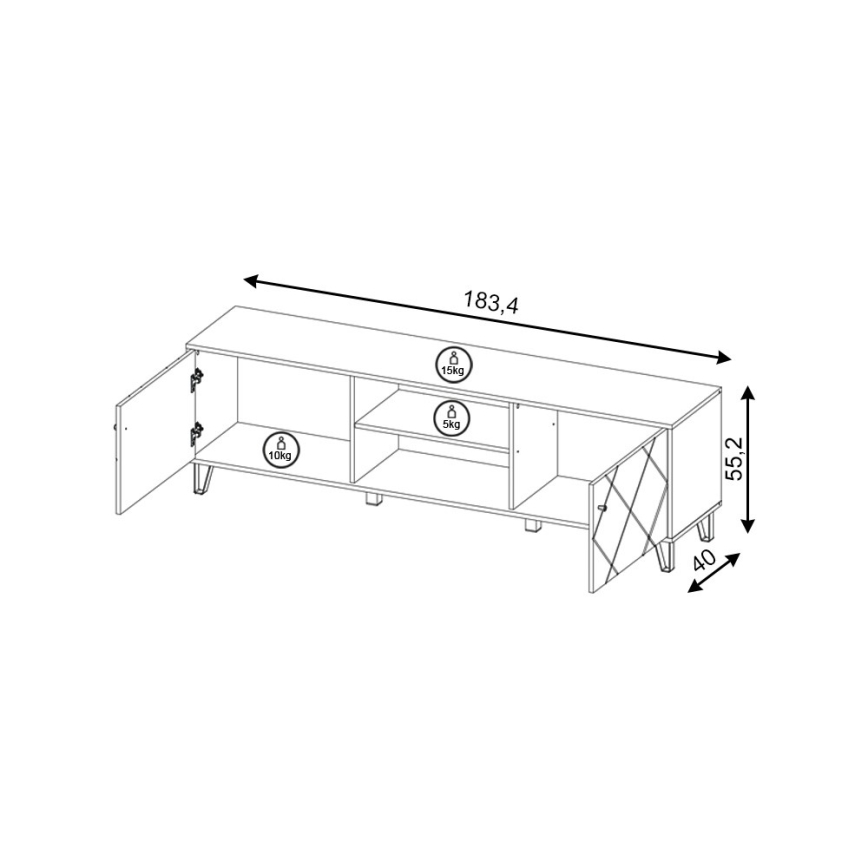 Szafka RTV SULA dąb craft/czarny