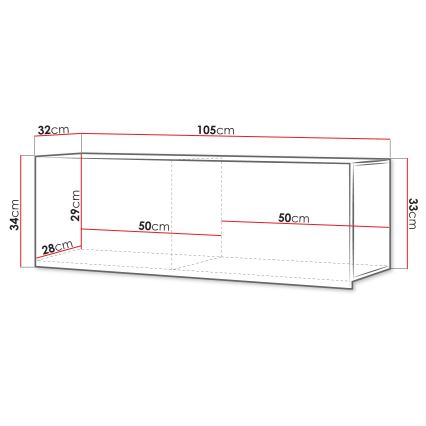 Szafka ścienna CALABRINI 34x105 cm biała