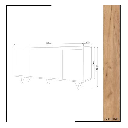 Szafka SHANS 86x140 cm brąz/biały