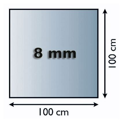 Szkło pod piec 1000x1000x8 mat. kwadrat