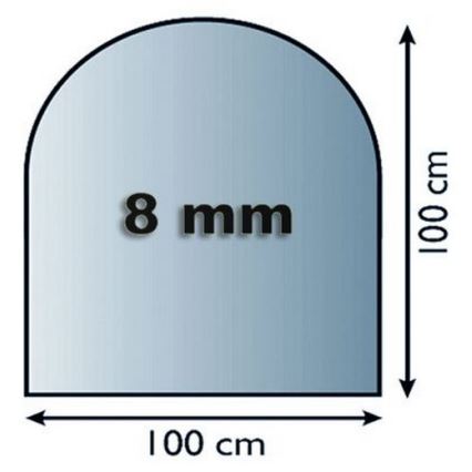 Szkło pod piec 1000x1000x8 mat. półłuk