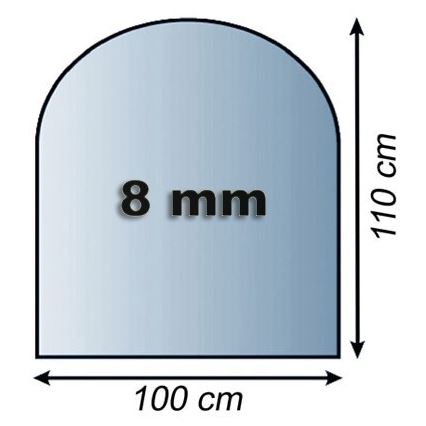 Szkło pod piec 1100x1000x8 mat. półłuk
