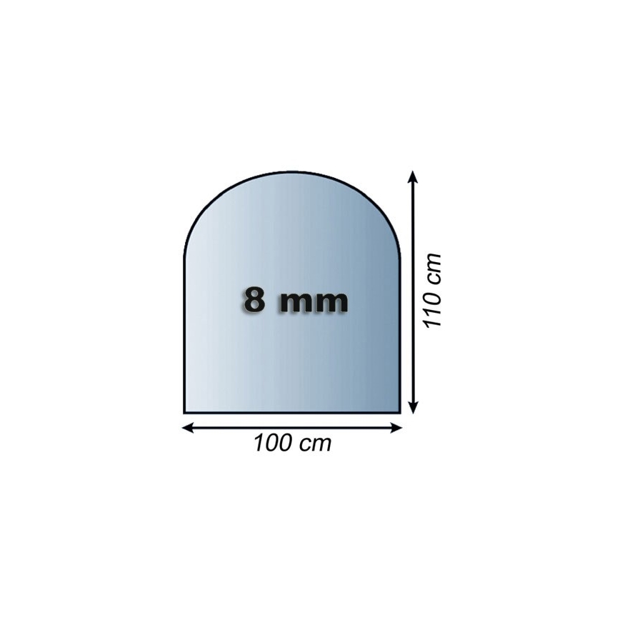 Szkło pod piec 1100x1000x8 mat. półłuk