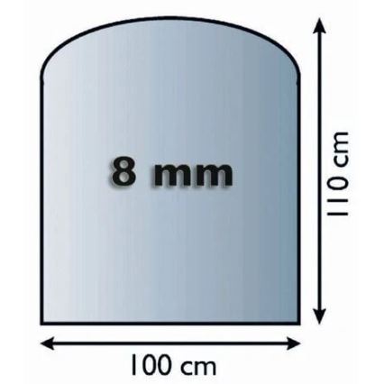 Szkło pod piec 1100x1000x8 mat. półłuk