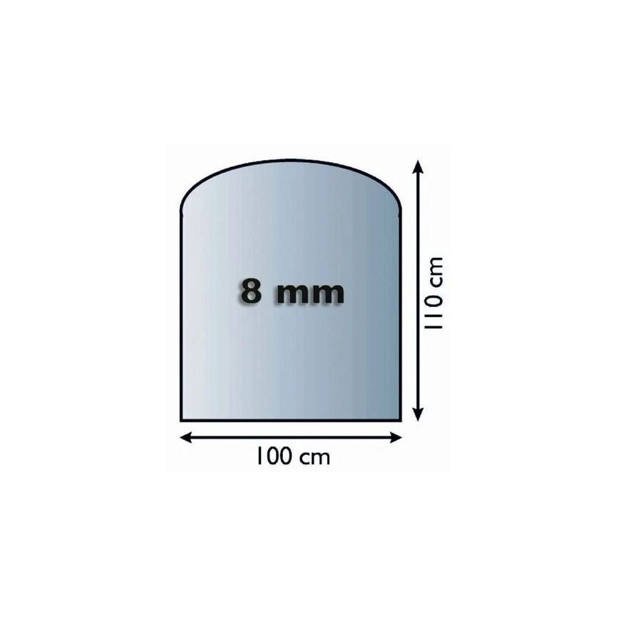 Szkło pod piec 1100x1000x8 mat. półłuk