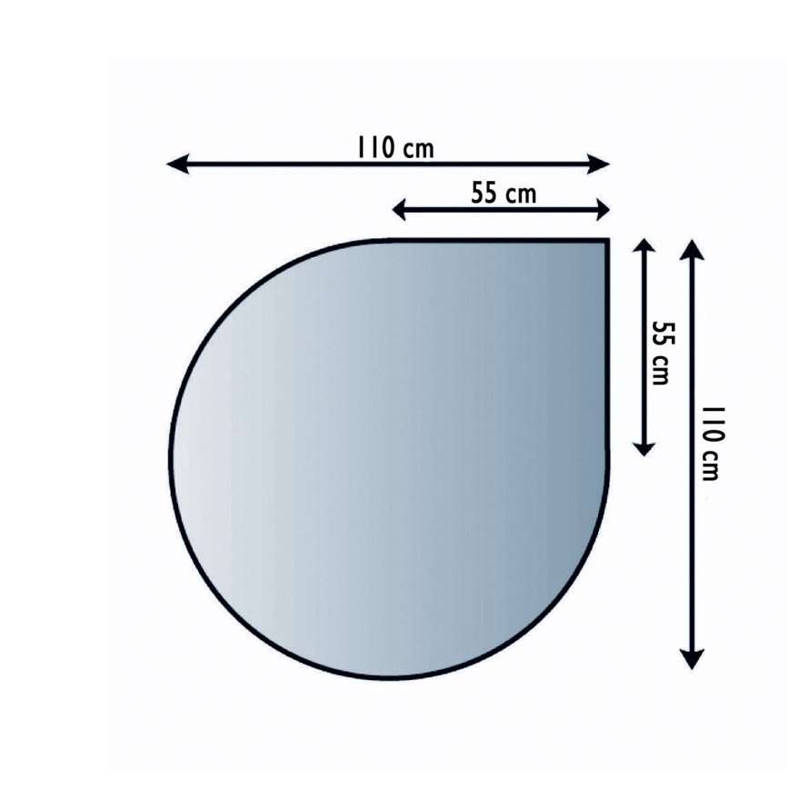 Szkło pod piec 1100x1100x6 mat. łza