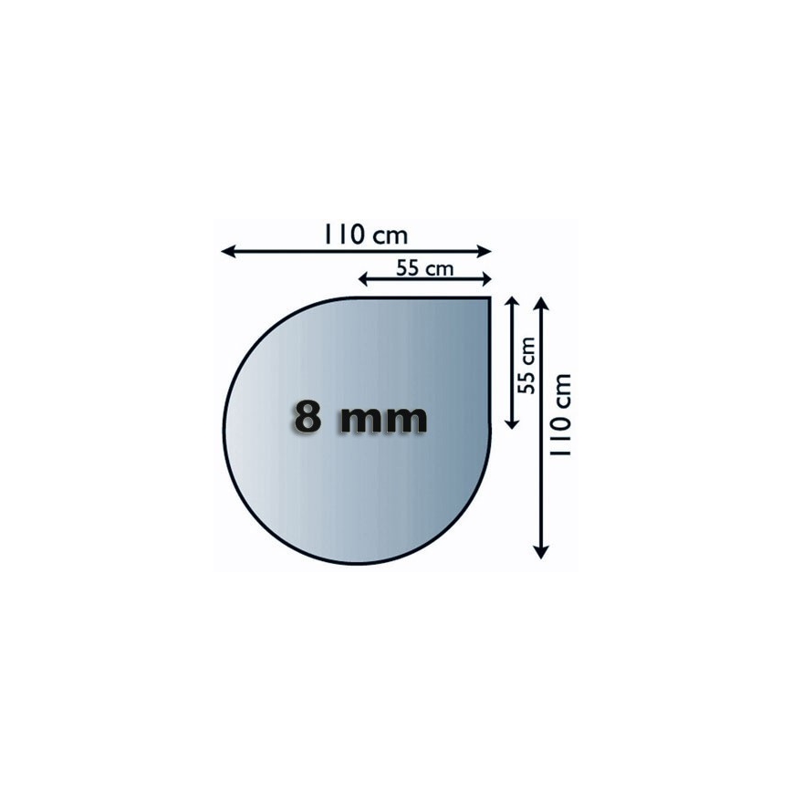 Szkło pod piec 1100x1100x8 mat. łza