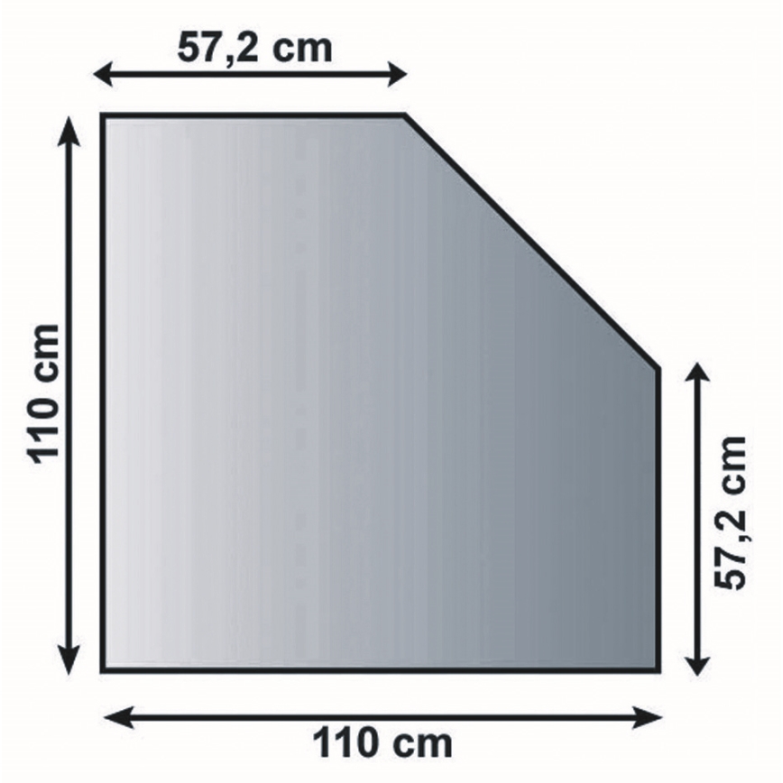 Szkło pod piec 1100x1100x8 mat. ścięty kwadrat