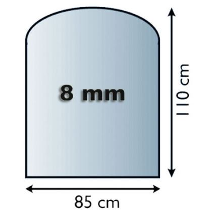 Szkło pod piec 1100x850x8 mat. półłuk