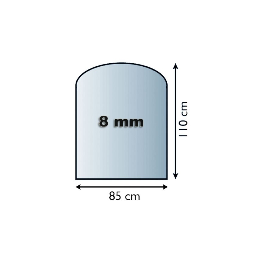 Szkło pod piec 1100x850x8 mat. półłuk