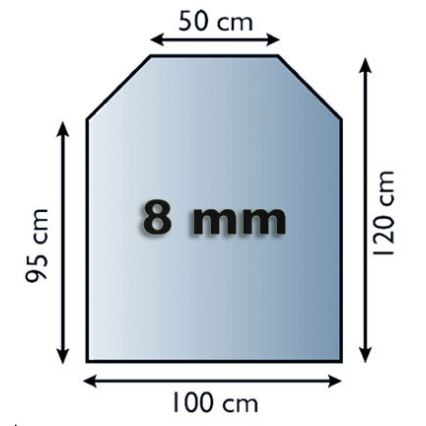 Szkło pod piec 1200x1000x8 mat.
