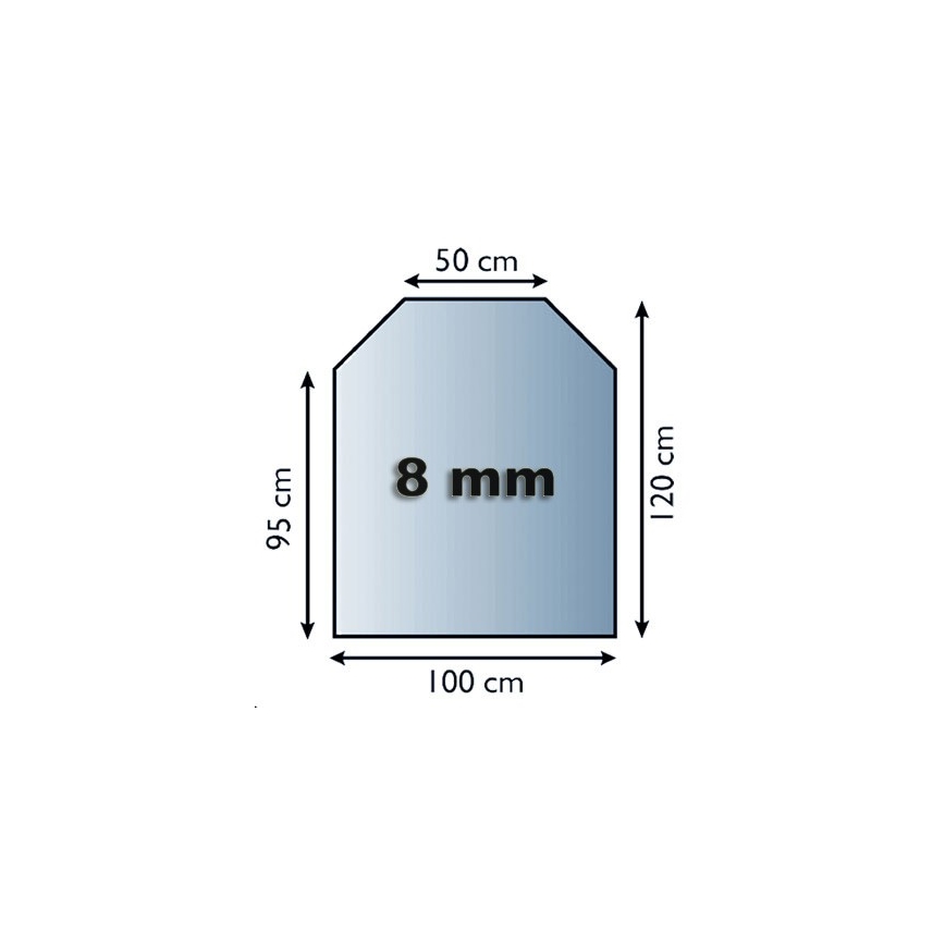 Szkło pod piec 1200x1000x8 mat.