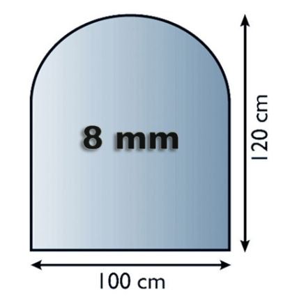 Szkło pod piec 1200x1000x8 mat. półłuk
