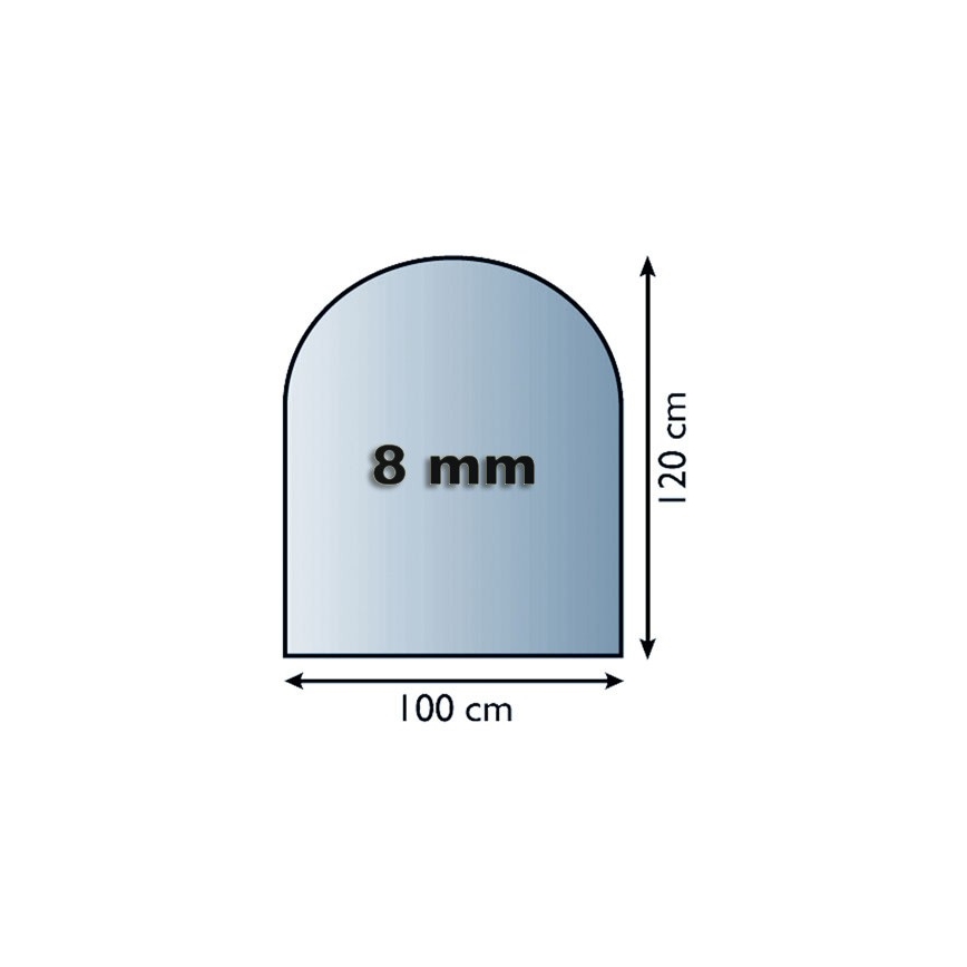 Szkło pod piec 1200x1000x8 mat. półłuk