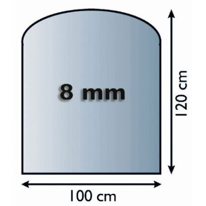 Szkło pod piec 1200x1000x8 mat. półłuk