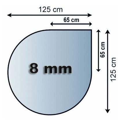 Szkło pod piec 1250x1250x8 mat. łza