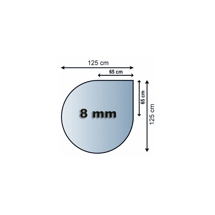 Szkło pod piec 1250x1250x8 mat. łza