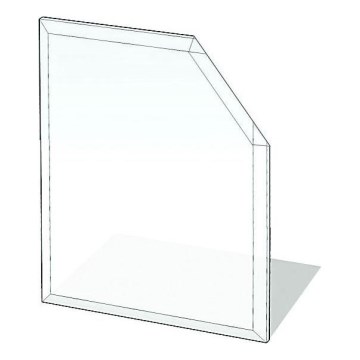 Szkło pod piec 1250x1250x8 mat. ścięty kwadrat