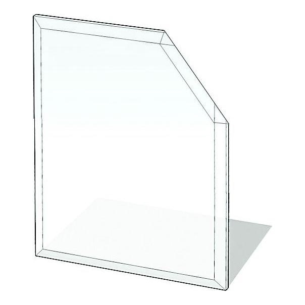 Szkło pod piec 1250x1250x8 mat. ścięty kwadrat