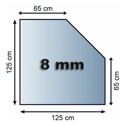 Szkło pod piec 1250x1250x8 mat. ścięty kwadrat