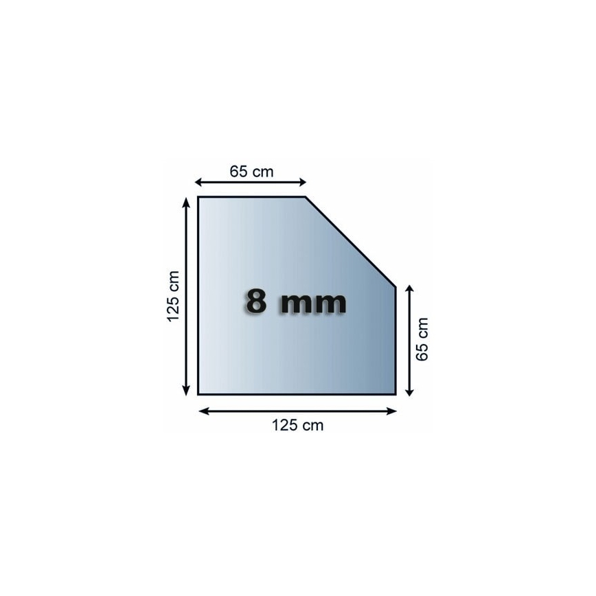 Szkło pod piec 1250x1250x8 mat. ścięty kwadrat