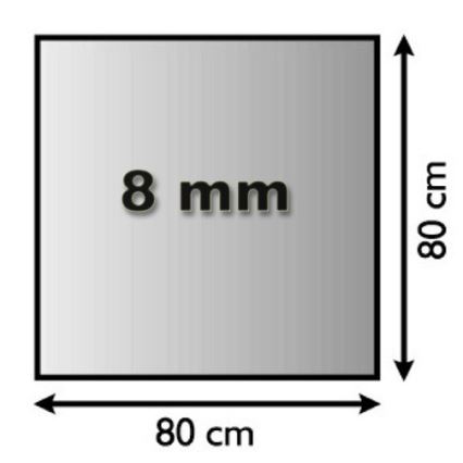 Szkło pod piec 800x800x8 mat. kwadrat