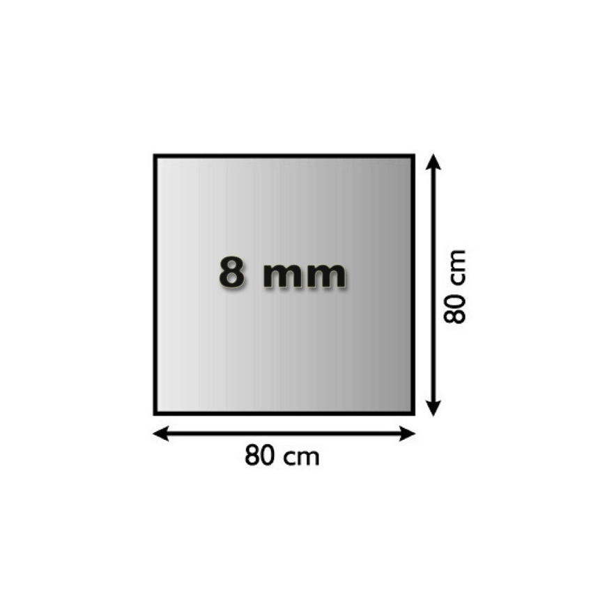 Szkło pod piec 800x800x8 mat. kwadrat