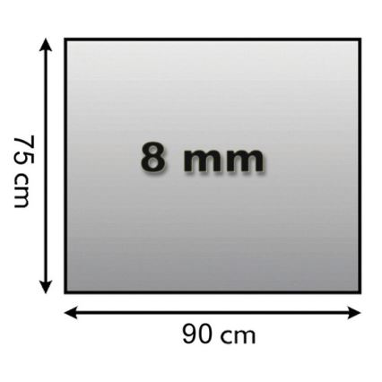 Szkło pod piec 900x750x8 mat. prostokąt
