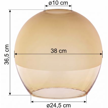 Szkło zamienne do żyrandola KULA E27, śr. 38 cm, dymno-beżowe