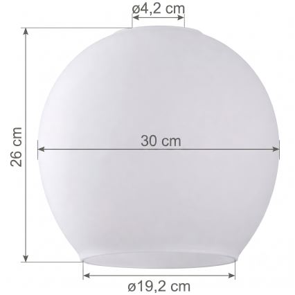 Szkło zamienne do żyrandola KULA E27, Ø 30 cm, białe