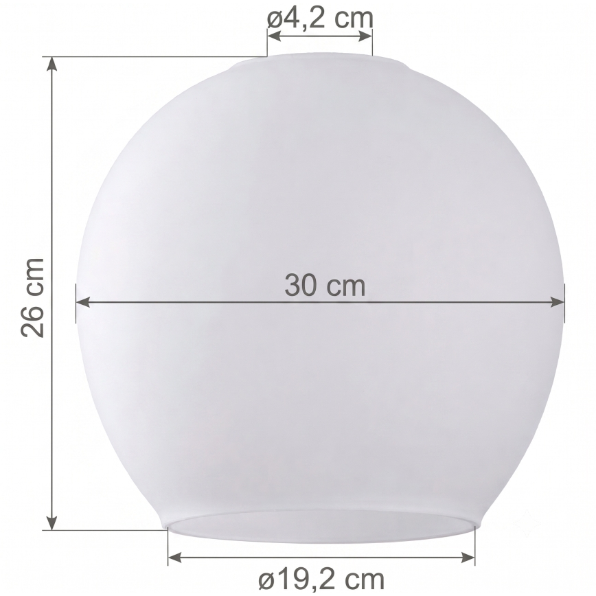 Szkło zamienne do żyrandola KULA E27, Ø 30 cm, białe