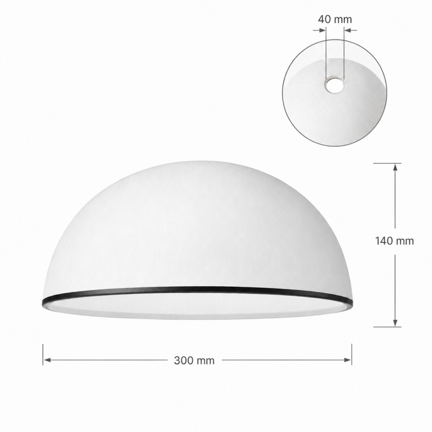 Szkło zamienne do żyrandola RETRO, ANTICO E27 śr. 30 cm białe/czarne