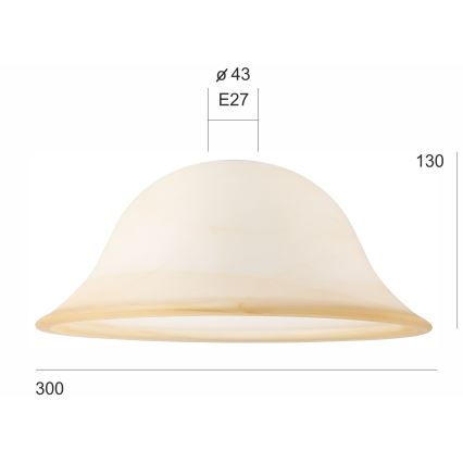 Szkło zamienne do żyrandola SFERA E27 130x300 mm beżowy