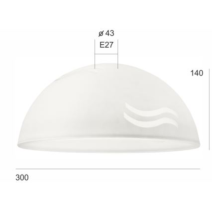 Szkło zapasowe SFERA E27 140x300 mm biały