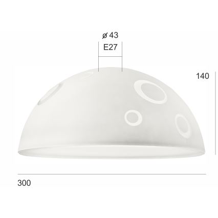 Szkło zamienne do żyrandola SFERA E27 140x300 mm biały