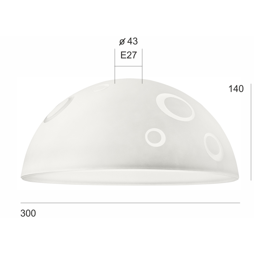 Szkło zamienne do żyrandola SFERA E27 140x300 mm biały
