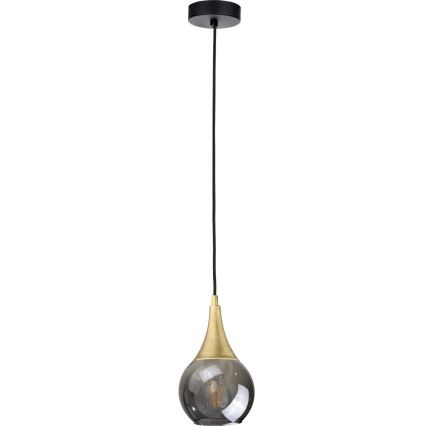 Szkło zamienne do żyrandola LACRIMA SMOKY E27 śr. 15 cm czarny dymny