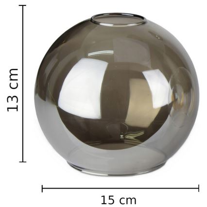Szkło zamienne do żyrandola LACRIMA SMOKY E27 śr. 15 cm czarny dymny