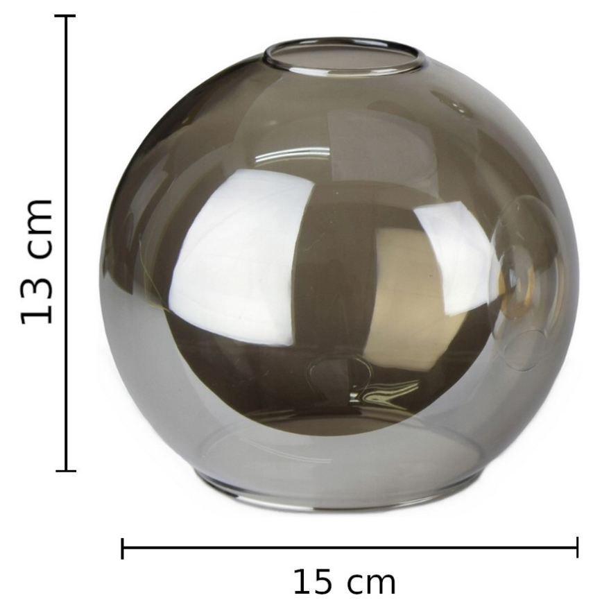 Szkło zamienne do żyrandola LACRIMA SMOKY E27 śr. 15 cm czarny dymny
