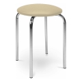 Taboret CHICO 47x41 cm beżowy/chrom