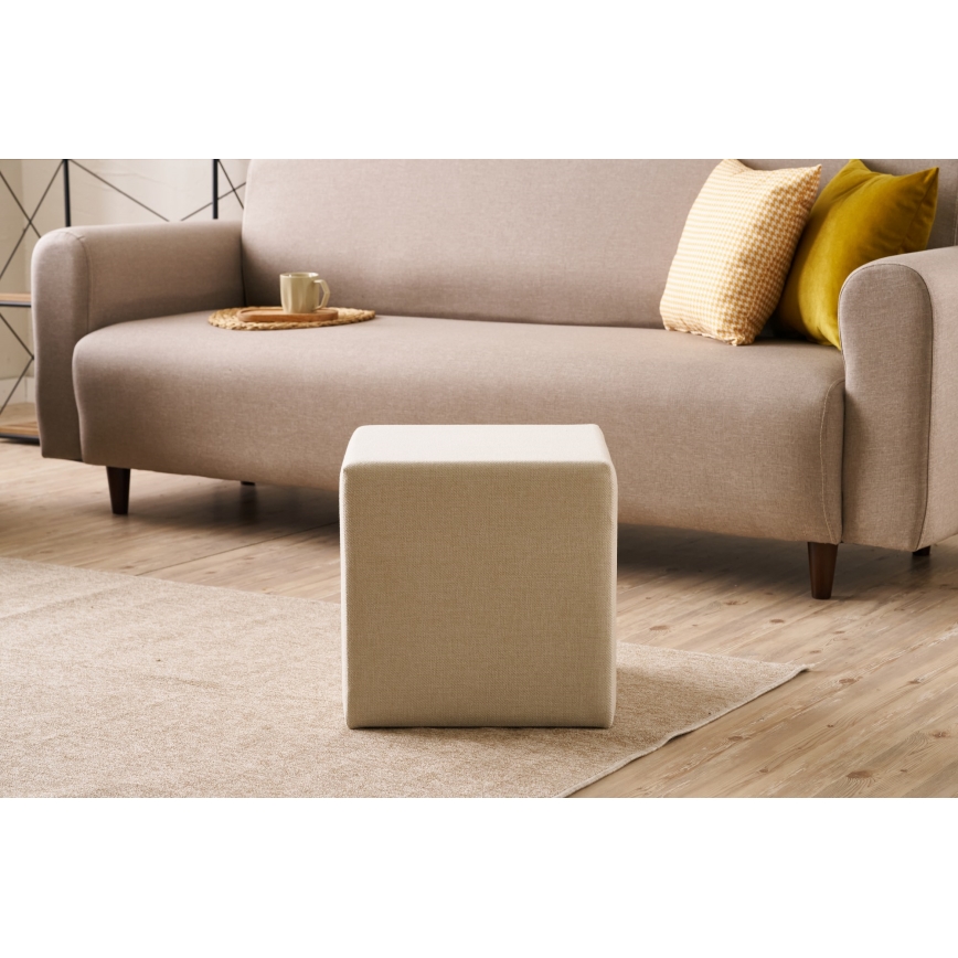 Taboret CUBI 40x40 cm beżowy