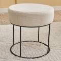 Taboret JAVI o średnicy 40 cm — kremowy