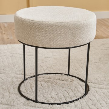 Taboret JAVI o średnicy 40 cm — kremowy